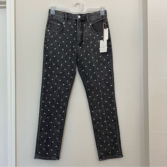 Anthropologie Pilcro and the Letterpress Beaded High Rise Slim Jeans NEW Size 27 - Picture 4 of 10